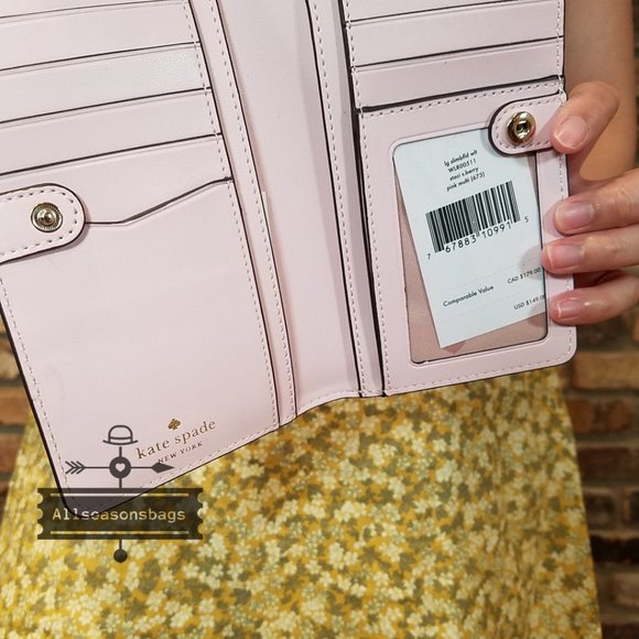 Kate Spade LARGE Strawberry Bifold Wallet Pink - Picture 4 of 8